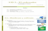 UD 2.- El ordenador · El ordenador Tecnología. 3º E.S.O. Curso 2017/18 Índice 3.1.-Hardware y software 3.2.-Componentes principales del ordenador 3.3.-Mantenimiento 3.4.-Utilidades: