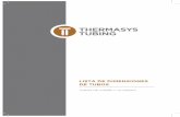 LISTA DE DIMENSIONES DE TUBOS - Thermasys Desde los primeros anteproyectos hasta la producciأ³n, trabajamos