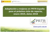 Adaptación y mejoras en PRTR-España para el próximo ciclo ... · • 1er envío a la UE (AEMA) datos para . EU Registry (datos administrativos diciembre 2017) Junio 2019 • 2er