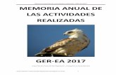 MEMORIA ANUAL GER 2017 - internatura.orga) Proyecto “ Recuperación de Territorios de cría abandonado de águila azor perdicera (Aquila fasciata), en Vilanova d’Alcolea”. b)