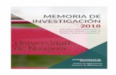 Memoria de investigación Universidad de Navarra 2018dadun.unav.edu/bitstream/10171/58005/1/IndicadoresBiblio... · 2020. 3. 4. · La Memoria de investigación de la Universidad