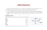 PROTEINAS · 2019. 4. 16. · PROTEINAS • 16 g de N por 100 g de proteina = 6,25, * Componente de los tejidos corporales, Varia ampliamente en su composicion quimica, propiedades