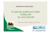 PLAN DE AGRICULTURA FAMILIAR EL SALVADOR · Contexto de la Agricultura en El Salvador Datos del IV Censo Agropecuario del 2008 • Aproximadamente 395 mil unidades productivas en