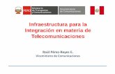 Integracion de Infraestructura de Telecomunicaciones en el Perú · Chile 3,0 Colombia 2,8 Brasil 2,3 Argentina 2,1 Costa Rica 2,1 Perú 2,0 Venezuela 1,1 Promedio Mundial 3,1 Velocidad