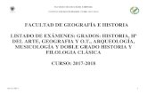 FACULTAD DE GEOGRAFÍA E HISTORIA LISTADO DE …geografiaehistoria.ucm.es/data/cont/media/www/pag... · facultad de geografÍa e historia convocatorias de examen, curso 2017-2018