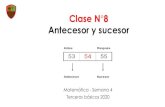 Clase N 8 Antecesor y sucesor - Colegio San Carlos · 2020. 5. 2. · Antecesor y sucesor El antecesor de un número es e número que está justo antes de él y e sucesor es el número