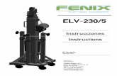 ELV-230/5 - FENIX Stageen).pdf · la torre mediante un soporte adecuado según el caso, de forma que el peso de la carga sólo actúe en sentido vertical. La carga deberá ser como