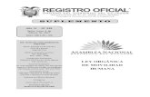 SRO 938 LEY DE MOVILIDAD HUMANA - Gob...2017/02/06  · LEY ORGÁNICA DE MOVILIDAD HUMANA Año IV - Nº 938 Quito, lunes 6 de febrero de 2017 Valor: US$ 1,25 + IVA ING. HUGO DEL POZO