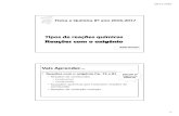 Reações com o oxigénio Pp. 73 a 81 Atenção às Reações de ... · tipo de reações químicas designadas por reações de oxidação-redução. • As reações de combustão