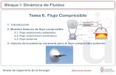 Tema 6. Flujo Compresible - Academia Cartagena99...Modelos de flujo: Adiabático, isentrópico, isotermo. 𝑴𝒂= 𝑽 𝒄 Número adimensional (Velocidad del fluido/velocidad del