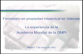 Formación en propiedad intelectual en Internet: La ... · Formación en propiedad intelectual en Internet: La experiencia de la Academia Mundial de la OMPI Madrid, 7 de mayo de 2002.