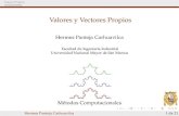 Valores y Vectores Propios - hermes22.yolasite.comhermes22.yolasite.com/resources/ValoresPropios_unmsm.pdf · Valores Propios Deﬁnicion´ p(λ) = det(A−λI)los valores propios