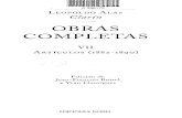 OBRAS COMPLETAS · A 398179 LEOPOLDO ALAS Clarín OBRAS COMPLETAS VII ARTÍCULOS (1882-1890) Edición de Jean-Francois Botrel e Yvan Lissorgues EDICIONES NOBEL