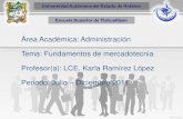 Área Académica: Administración Tema: Fundamentos de ...€¦ · Tema: Fundamentos de mercadotecnia Profesor(a): LCE. Karla Ramírez López Periodo: Julio – Diciembre 2011. Tema: