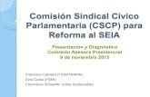 Comisión Sindical Cívico Parlamentaria (CSCP) para Reforma ...€¦ · La CSCP Por qué: ! Nace por inequidad en representación de sindicatos y ciudadanía en Comisión oficial.