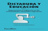 Dictadura y Educación - Dialnet · Dictadura y educación: memoria, verdad y justicia entre tristezas, nostalgias y esperanzas Dictadura y Educación. Tomo 2: Depuraciones y vigilancia