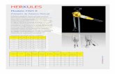 New HERKULESherkules.com.mx/herkules/Polipastos_files/HSH-E.pdf · 2016. 6. 9. · 6 HSH-6.0 660 7.5 2 10 36 4.4 31 9 HSH-9.0 705 1.5 11.25 2 10 39 6.6 47 Capacidad Ton a mm b mm