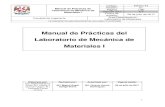 Manual de Prácticas del Laboratorio de Mecánica de …...Laboratorio de Mecánica de Materiales I Código: MADO-44 Versión: 01 Página 5/81 Sección ISO 8.3 Fecha de emisión de