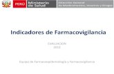 Indicadores en Farmacovigilancia - DIGEMID · Equipo de Farmacoepidemiología y Farmacovigilancia Jefa del Equipo de Farmacoepidemiología y Farmacovigilancia Q.F. Silvia Álvarez