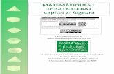 MATEMÀTIQUES I: 1r BATXILLERAT Capítol 2: Àlgebra · 1.3. REGLA DE RUFFINI. TEOREMA DEL RESIDU 1.4. ARRELS D’UN POLINOMI 1.5. FACTORIZACIÓ DE POLINOMIS 1.6. FRACCIONS ALGEBRAIQUES