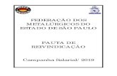 FEDERAÇÃO DOS METALÚRGICOS DO ESTADO DE SÃO PAULO PAUTA DE …sindal.org.br/wp-content/uploads/2019/09/Pauta-Metalurgi... · 2019. 9. 30. · Pauta de Reivindicação 2019 Federação