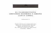 EL CLARINETISTA ANTONIO ROMERO Y ANDÍA (1815-1886)€¦ · referencias a músicos de la segunda mitad del XIX como Barbieri, Arrieta, Chapí ... Por su parte, el Diccionario ...