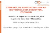 CARRERA DE ESPECIALIZACION EN BIOTECNOLOGIA ...biotecnologiaindustrial.fcen.uba.ar/wp-content/uploads/...Regulación de vías celulares • Mecanismos de regulación de procesos de