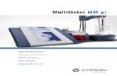 MultiMeter MM 1 - Crison Instruments...Medidas de seguridad Composición del equipo Accesorios: - Disoluciones tampón de pH y patrón de CE, frascos de 125 ml. - Agitador magnético.