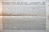 Declaraciones · del Partido ComUnista ·del EcUador ... · "~· Enclosure 1 , despatch .Uó . 376, April ~9, 1948, Q.uito Embassy. · Declaraciones · del Partido ComUnista ·del