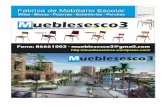 Mueblesesco3 - WordPress.com · 2013. 6. 13. · Cubierta de Formalita Estructura en erro 1x1.5. $45.000 $35.000 Mesa Casino 73x73cm. 4 Personas cubierta de Melamina Bordes con tapa