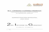 M.C. CIPRIANO CHÁRREZ PEDRAZA€¦ · 2012-2016 . 2 do. I NFORME DE G OBIERNO . SEPTIEMBRE 2011 – SEPTIEMBRE 2012 . 1 . ... nuevas carreteras, aulas, encementado de calles y electrificaciones;