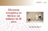 Eficiencia energética en México: un balance de 30 · 2020. 3. 10. · Balance Balance Nacional de Energía… (1 de 2) 9.9% del consumo nacional en 2015 30% más que el suministro