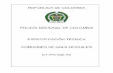 POLICÍA NACIONAL DE COLOMBIA ESPECIFICACIÓN ......Adorno con forma de trenza que llevan al hombro los oficiales de rango. 2.2 APLICACIÓN Para la aplicación de esta Especificación