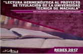 Lectura Hermenéutica al Proyectorepositorio.utmachala.edu.ec/bitstream/48000/14282/1/Cap... · 2020. 9. 17. · Título del libro: Lectura Hermenéutica al Proyecto de Titulación