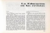 La Educación en las revistas...La Educación en las revistas ITALIA CIARI, BRUNO(Número dedicado a Bruno Ciar).«Coope-razione Educativa», núms. 11-12, noviem-bre-diciembre 1980.Este