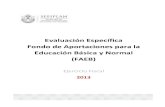Evaluación Específica de Aportaciones para la Básica y Normal … · 2020. 12. 15. · Fondo de Aportaciones para la Educación Básica y Normal (FAEB) Ejercicio fiscal 2013 inicial,