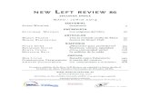new Left review 86 · PDF file new Left review 86 mayo - junio 2014 segunda época EDITORIAL Susan Watkins Anexiones 5 ENTREVISTA Suleiman Mourad Los enigmas del libro 16 ARTÍCULOS