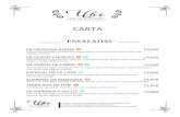 · ENSALADAS - Ubi de La Vega · 2020. 10. 24. · · ENSALADAS · ESPECIAL UBI VEGA Mezcla de lechugas, cebolla morada, pechuga asada, aguacate, berros y nueces. 14,95€ DE AHUMADOS