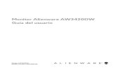 Alienware AW3420DW Monitor Guía del usuario · Estado del monitor Encendido No hay señal Espera Estado de las luces inferiores Cuando el Espectro está Apagado Cuando el Espectro