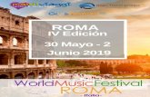 Junio 2019 IV Edición ROMA 30 Mayo - 2 · 2019. 1. 10. · FESTIVAL INTERNACIONAL DE MUSICA IV EDICION - ROMA (ITALIA) - del 30 Mayo al de 2 Junio 2019 - INFORMACION J¯©p ;|¯ª¯|