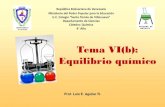 Tema VI(b): Equilibrio químico...Tema VI(b): Equilibrio químico República Bolivariana de Venezuela Ministerio del Poder Popular para la Educación U.E. Colegio “Santo Tomás de