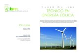 Organiza: CURSO ON LINE TÉCNICO EN ENERGÍA EÓLICA...• Dominar los fundamentos de la energía eólica y saber valorar el recurso eólico. • Conocer la tecnología eólica actual