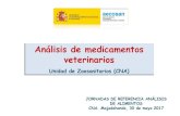 Análisis de medicamentos veterinarios · 2017. 6. 23. · Centro Nacional de Alimentación Referencias del CNA (1) Grupo A : Sustancias con efecto anabolizante y sustancias no autorizadas