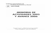 MEMORIA DE ACTIVIDADES 2005 Y AVANCE 2006 - UAH · 2016. 4. 26. · Y AVANCE 2006 Plaza de la Victoria, 1 – 28802 Alcalá de Henares ... nuestra gratitud a la Uni-versidad de Alcalá