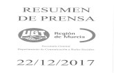 Ugt Región de Murciaenlaces.ugtmurcia.es/nuevaweb/prensa2017/diciembre/2212.pdf · 2017. 12. 28. · Encarna del Baño asiste la reunión del Pleno del Consejo Económico y Social
