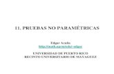 11. PRUEBAS NO PARAMÉ eacuna/miniman11sl.pdf · PDF file 2011. 8. 9. · Pruebas No paramétricas para una sola muestra 1 Prueba de los Signos Se usa para hacer pruebas de hipótesis