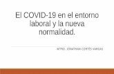 El COVID-19 en el entorno laboral y la nueva normalidad....El trabajo es un derecho y un deber social que debe efectuarse en condiciones que aseguren una vida diga y la salud para