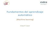 Fundamentos del aprendizaje automático. Clasificación 2019-11-20.pdfb) Máquinas de vectores soporte (SVM) • Forma dual de la optimización (regresión y SVM) c) Funciones Kernel