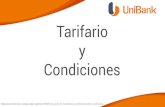 Tarifario y Condiciones - UniBank...Todas las comisiones y cargos están sujetos al ITBMS (Impuesto de Transferencia de Bienes Muebles y Servicios). Tarifario Cuentas de Ahorro Rango
