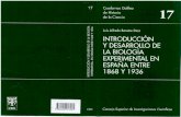 Introducción y desarrollo de la biología experimental en ......Title Introducción y desarrollo de la biología experimental en España entre 1868 y 1936 Author Baratas Díaz Subject